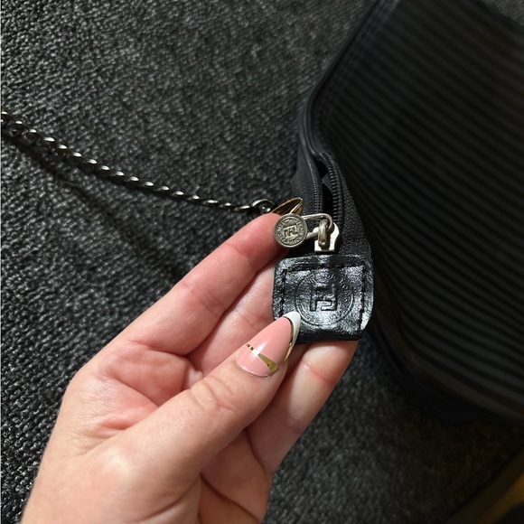 AUTH FENDI Vintage Black Crossbody Bag / Pouch Retrofitted Into Purse - Picture 4 of 6